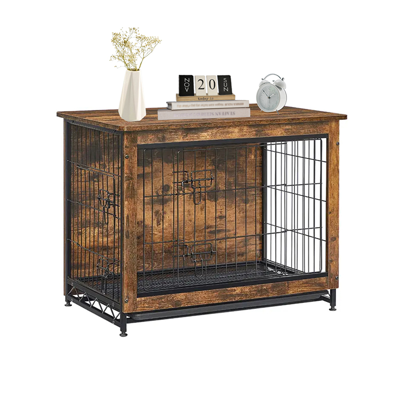 Rustik kahverengi kapalı ahşap mobilya tarzı köpek kafesi Rustik kahverengi kapalı ahşap mobilya tarzı köpek kafesi
