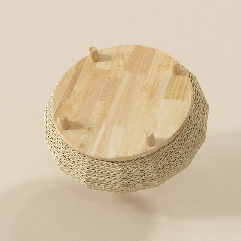 El yapımı doğal kraft kağıt yuva dokuma kedi köpek yatağı El yapımı doğal kraft kağıt yuva dokuma kedi köpek yatağı