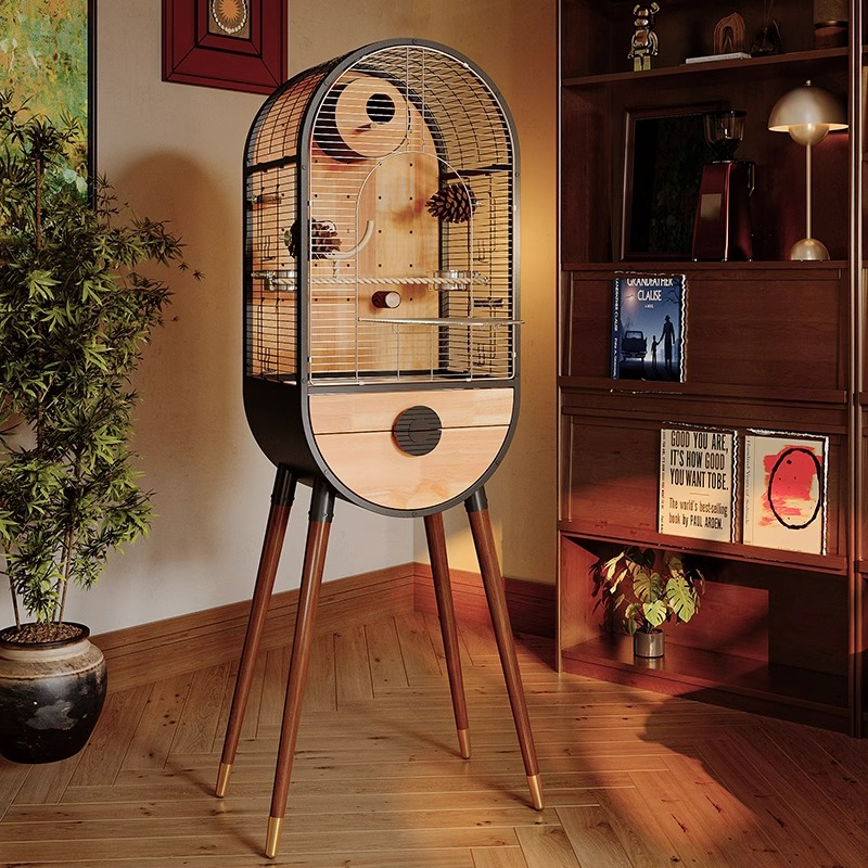 Doğal Çelik Ahşap Kuş Kafesi Çıkarılabilir Villa Parrot Üreme Kafesleri Doğal Çelik Ahşap Kuş Kafesi Çıkarılabilir Villa Parrot Üreme Kafesleri