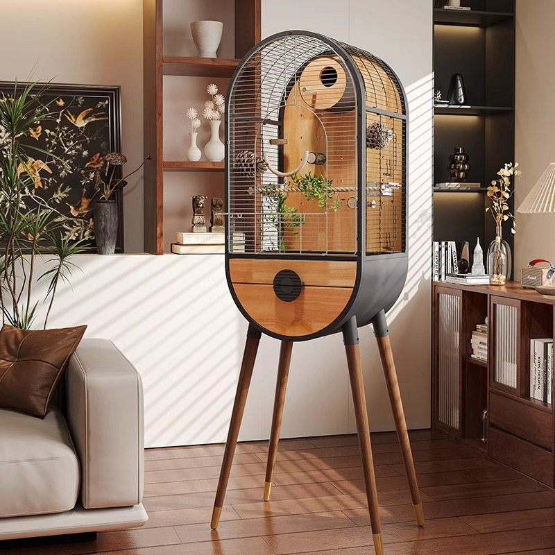 Doğal Çelik Ahşap Kuş Kafesi Çıkarılabilir Villa Parrot Üreme Kafesleri Doğal Çelik Ahşap Kuş Kafesi Çıkarılabilir Villa Parrot Üreme Kafesleri