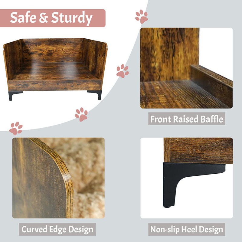 Çerçeveli modern kapalı ahşap yükseltilmiş köpek yatağı Çerçeveli modern kapalı ahşap yükseltilmiş köpek yatağı