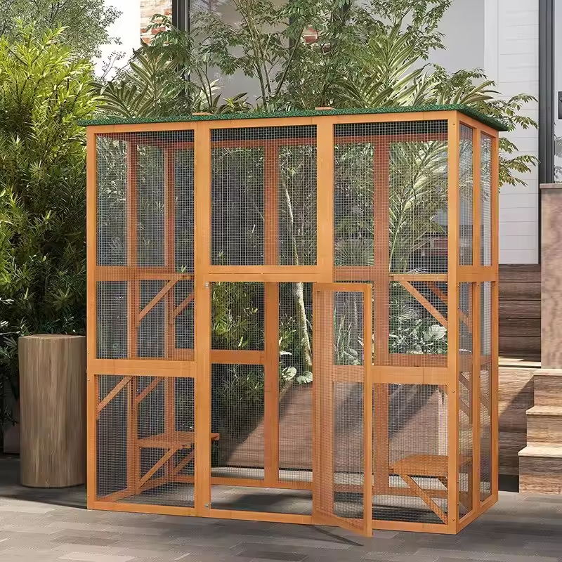 Açık ahşap kedi evi su geçirmez kedi kafes villa Açık ahşap kedi evi su geçirmez kedi kafes villa