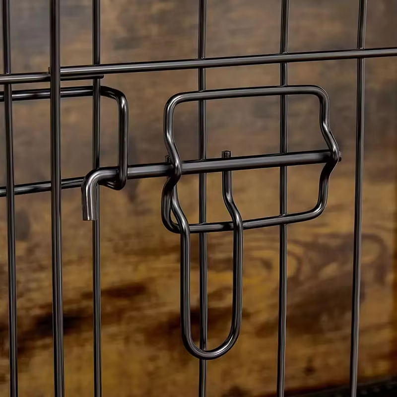 Rustik kahverengi kapalı ahşap mobilya tarzı köpek kafesi Rustik kahverengi kapalı ahşap mobilya tarzı köpek kafesi