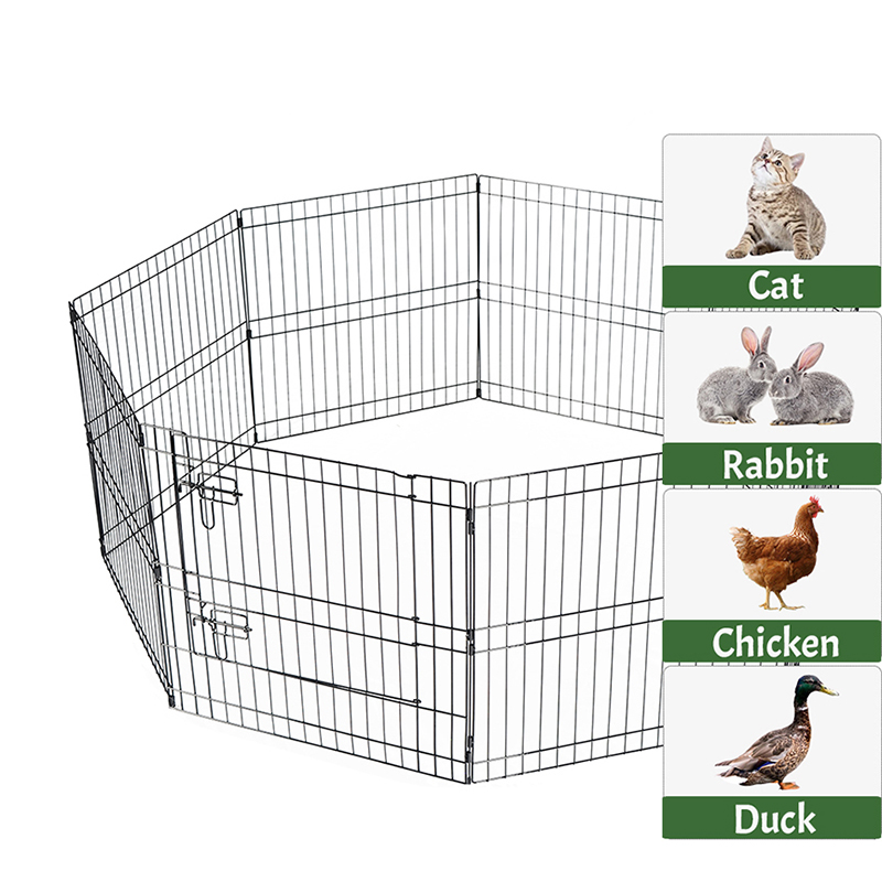 Üst kapalı ve alt ped ile 8 panel katlanabilir tel metal köpek oyun parkı Üst kapalı ve alt ped ile 8 panel katlanabilir tel metal köpek oyun parkı