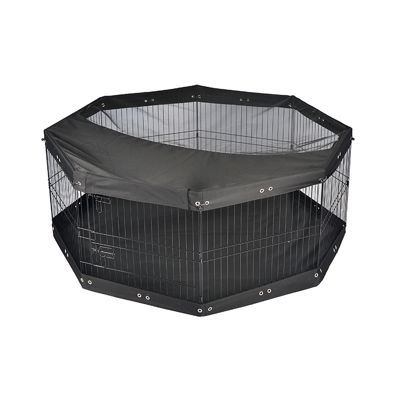 Üst kapalı ve alt ped ile 8 panel katlanabilir tel metal köpek oyun parkı Üst kapalı ve alt ped ile 8 panel katlanabilir tel metal köpek oyun parkı