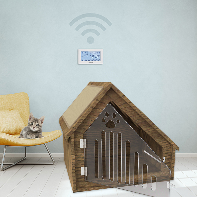 Modern kapalı ahşap kedi evi mobilya tarzı kedi kafesi ile çizik tahtası Modern kapalı ahşap kedi evi mobilya tarzı kedi kafesi ile çizik tahtası