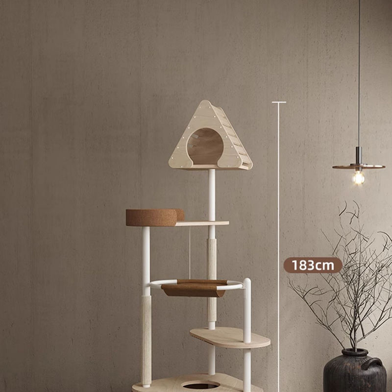 Minimalist geometrik sevimli ahşap kule kapalı kınamak yuva kedi ağacı Minimalist geometrik sevimli ahşap kule kapalı kınamak yuva kedi ağacı