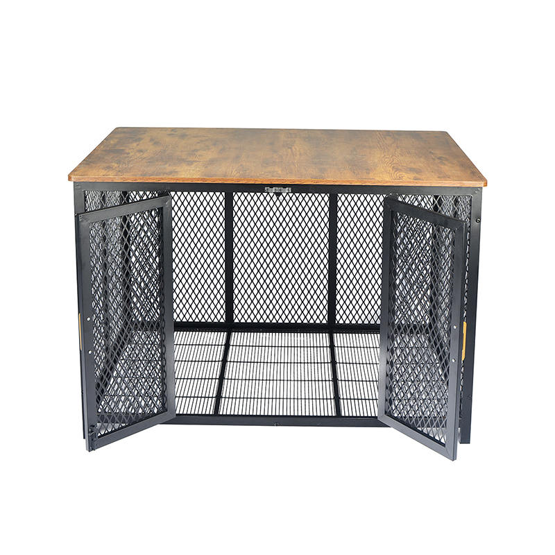 Açık üst ağır hizmet tipi ahşap mobilya tarzı köpek kafesi Açık üst ağır hizmet tipi ahşap mobilya tarzı köpek kafesi