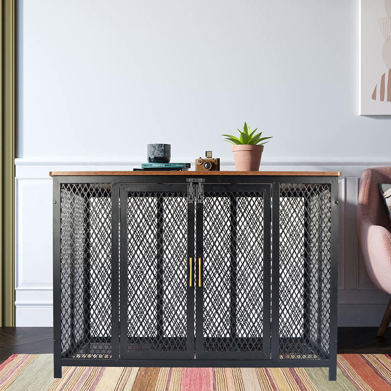 Açık üst ağır hizmet tipi ahşap mobilya tarzı köpek kafesi Açık üst ağır hizmet tipi ahşap mobilya tarzı köpek kafesi