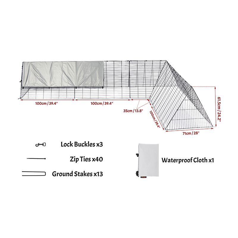 Açık hava, avlu için büyük ördek tavuk kümesi kafesi Açık hava, avlu için büyük ördek tavuk kümesi kafesi