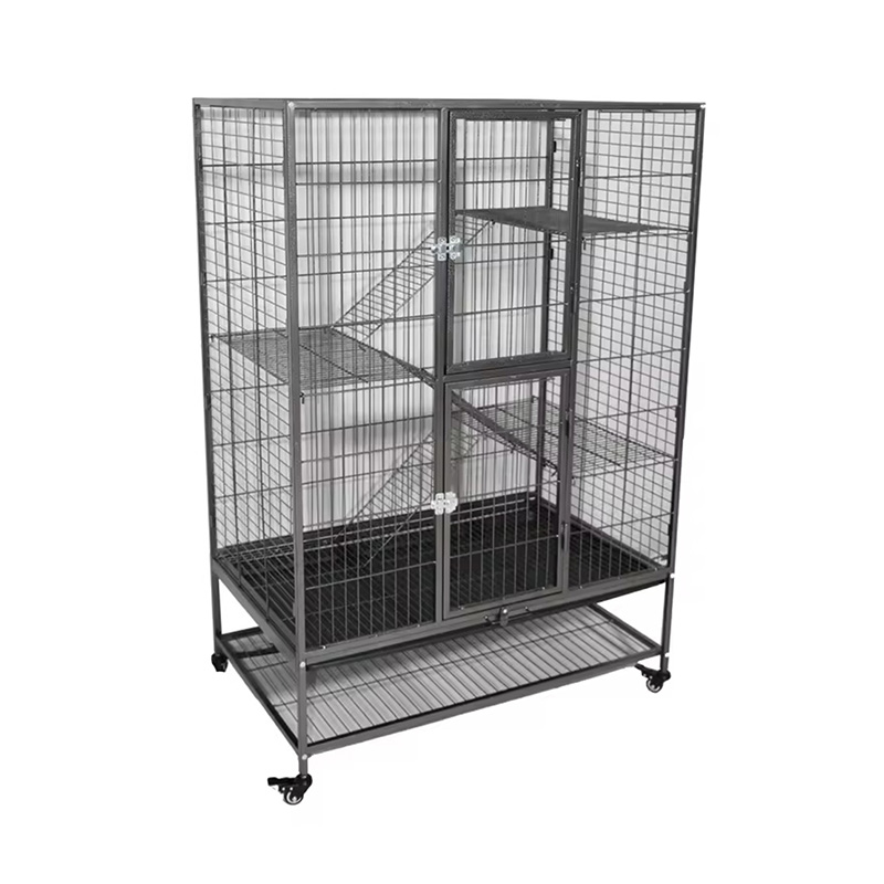 Büyük Ağır Hizmet 2/3/4 katmanlı metal kapalı tüp kedi kafesi tekerlekler Büyük Ağır Hizmet 2/3/4 katmanlı metal kapalı tüp kedi kafesi tekerlekler