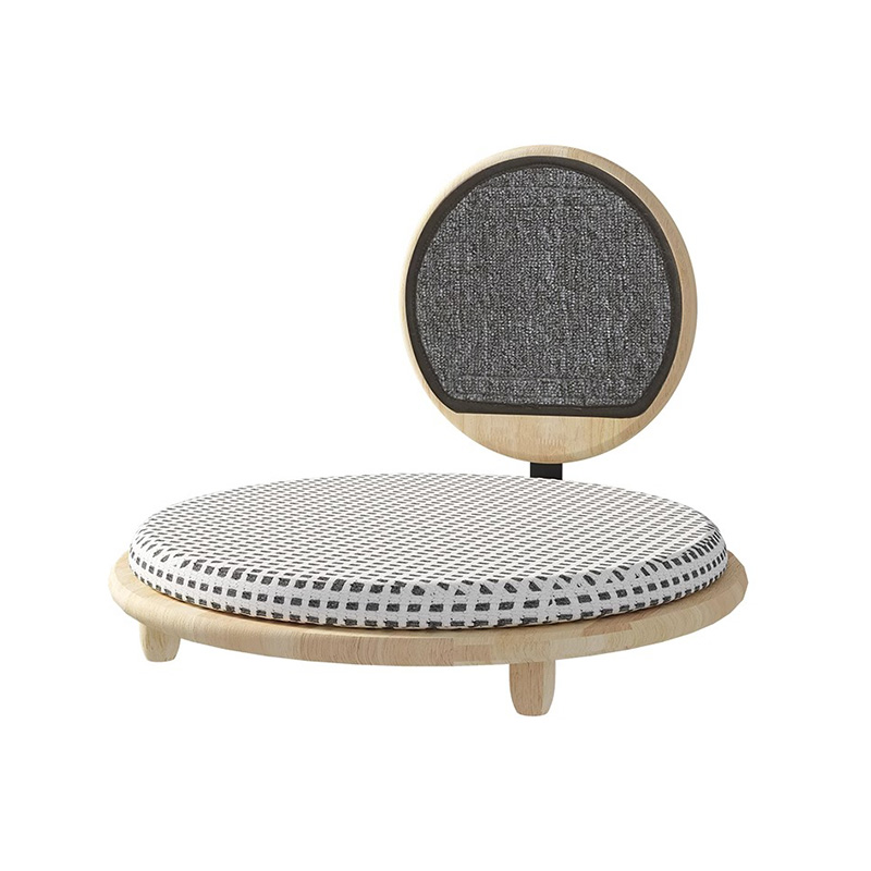 Kırıklama tahtası ile masif ahşap rahat kedi yatak yuvası