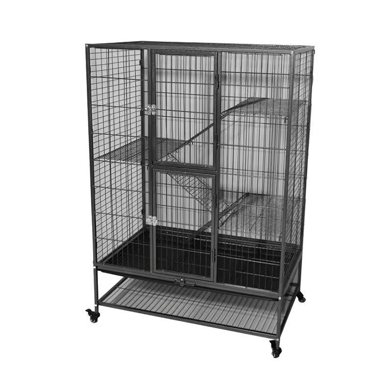 Büyük Ağır Hizmet 2/3/4 katmanlı metal kapalı tüp kedi kafesi tekerlekler Büyük Ağır Hizmet 2/3/4 katmanlı metal kapalı tüp kedi kafesi tekerlekler