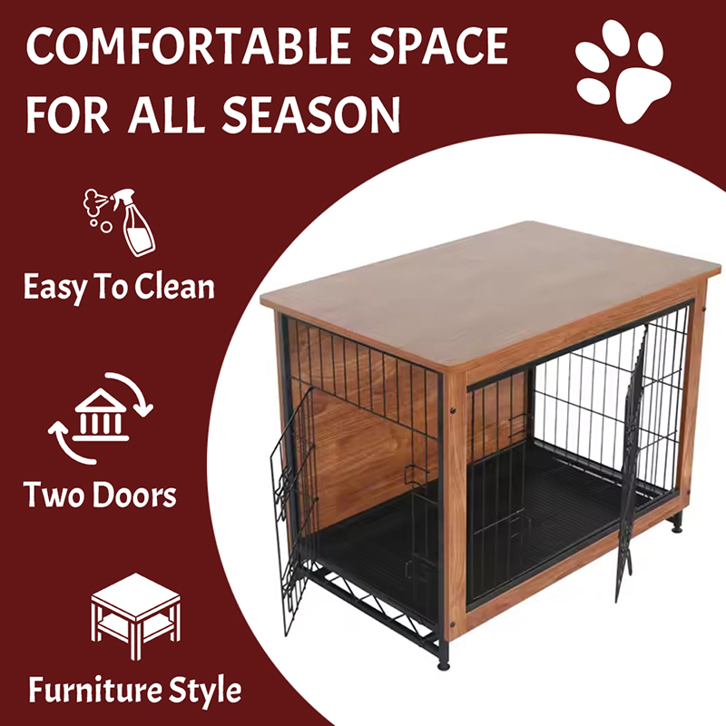 Kapalı büyük ahşap metal mobilya tarzı köpek sandığı Kapalı büyük ahşap metal mobilya tarzı köpek sandığı