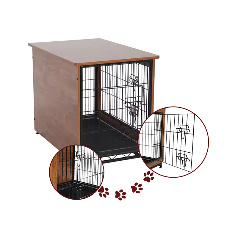 Kapalı büyük ahşap metal mobilya tarzı köpek sandığı Kapalı büyük ahşap metal mobilya tarzı köpek sandığı