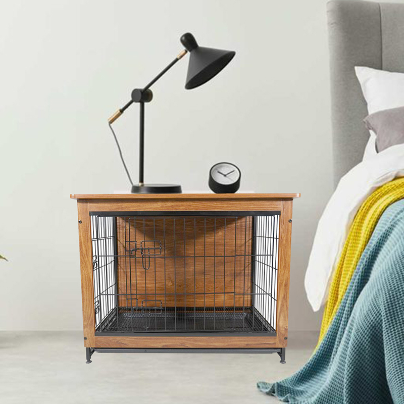 Kapalı büyük ahşap metal mobilya tarzı köpek sandığı Kapalı büyük ahşap metal mobilya tarzı köpek sandığı