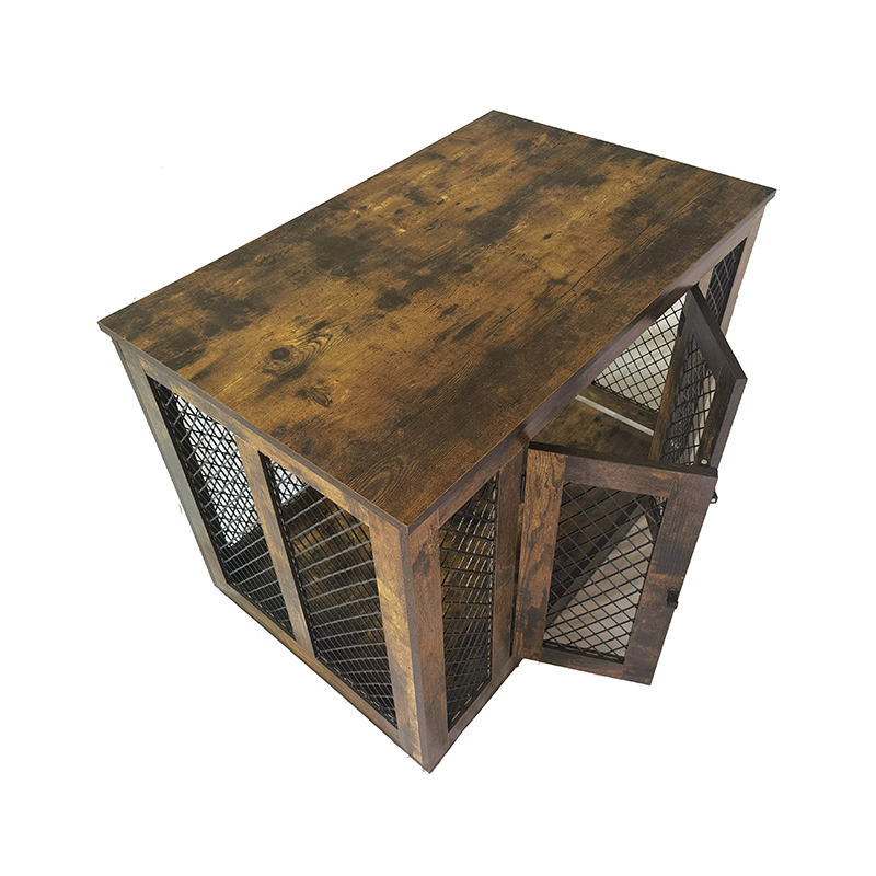 Kapalı mobilya tarzı ahşap metal büyük köpek kafesleri Kapalı mobilya tarzı ahşap metal büyük köpek kafesleri