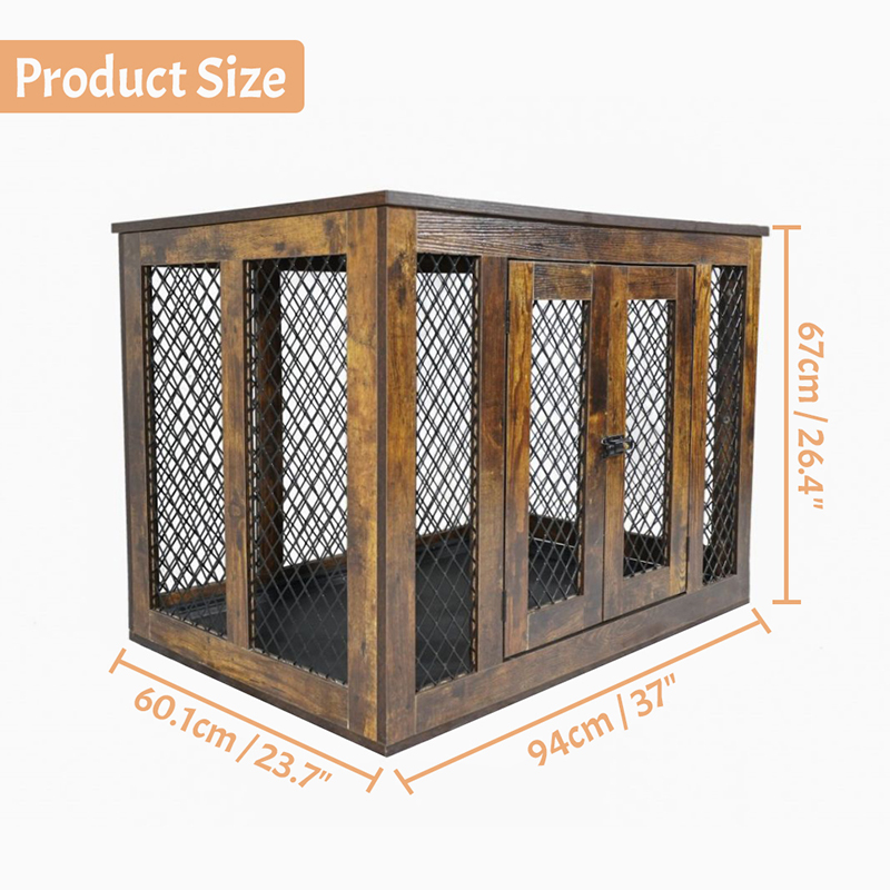 Kapalı mobilya tarzı ahşap metal büyük köpek kafesleri Kapalı mobilya tarzı ahşap metal büyük köpek kafesleri