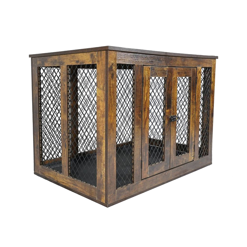 Kapalı mobilya tarzı ahşap metal büyük köpek kafesleri Kapalı mobilya tarzı ahşap metal büyük köpek kafesleri