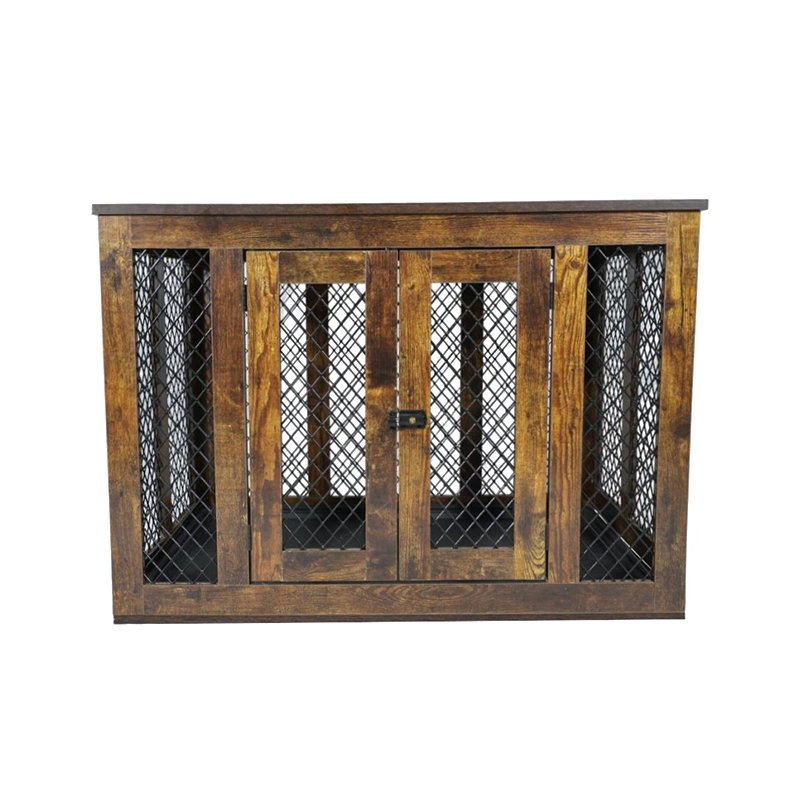 Kapalı mobilya tarzı ahşap metal büyük köpek kafesleri