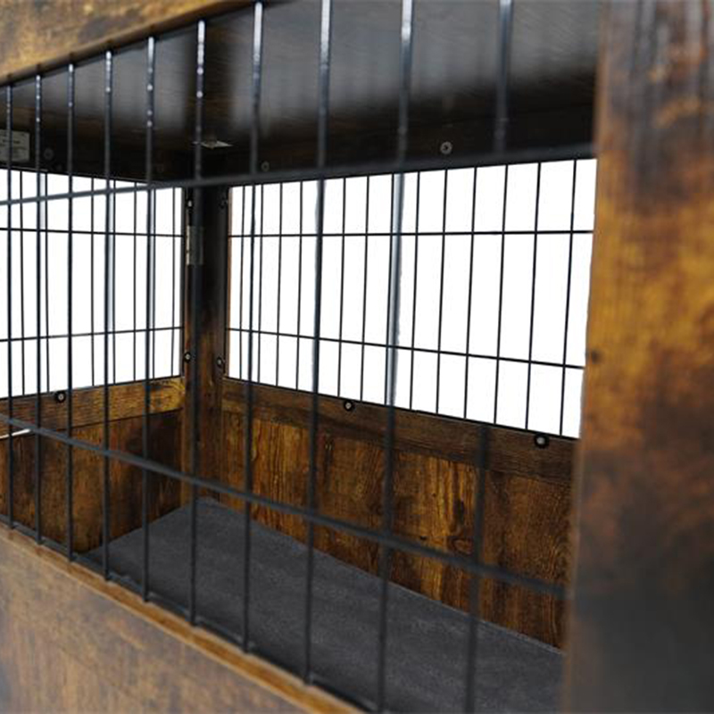 Küçük hayvanlar için mobilya tarzı ahşap metal köpek kafesi Küçük hayvanlar için mobilya tarzı ahşap metal köpek kafesi