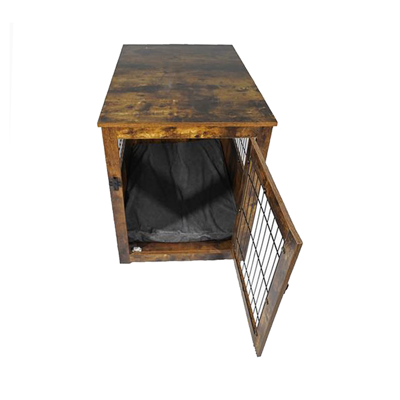 Küçük hayvanlar için mobilya tarzı ahşap metal köpek kafesi Küçük hayvanlar için mobilya tarzı ahşap metal köpek kafesi