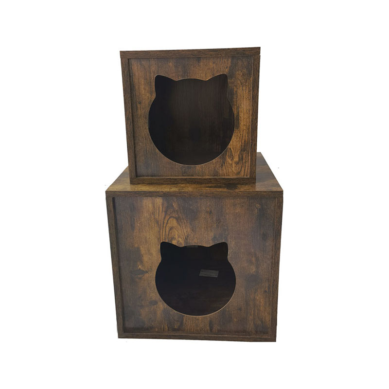 Parçacık Ahşap Kapalı Mobilya Kedileri Kafes Uç Tablo Çöp Kabini