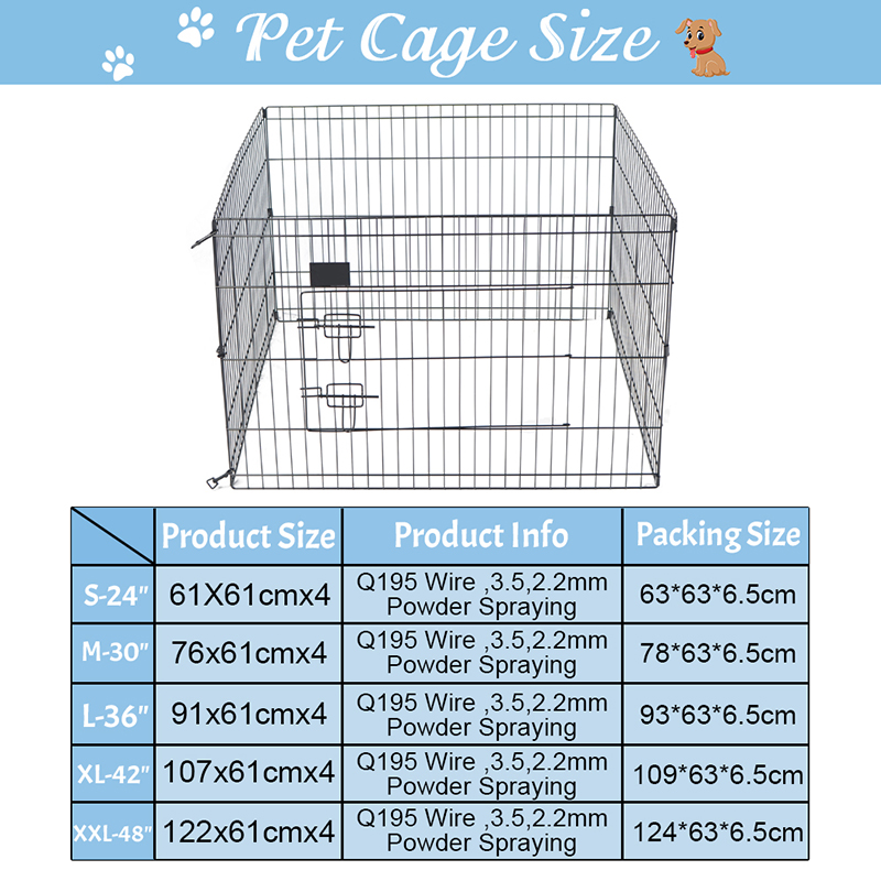 4 panel Katlanabilir tel metal köpek oyun parkı 4 panel Katlanabilir tel metal köpek oyun parkı
