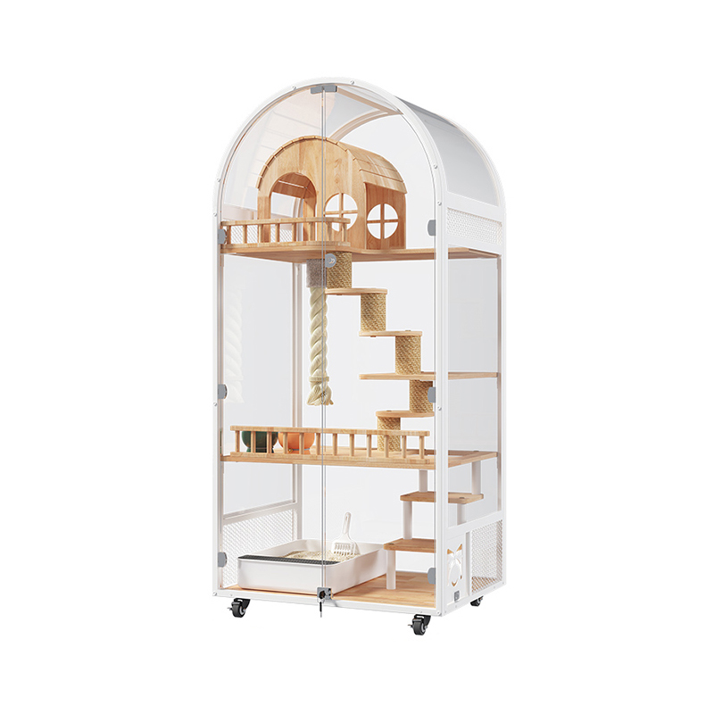 Kapalı ahşap kedi evi otel panoramik villa katı kedi kafes muhafaza kabini Kapalı ahşap kedi evi otel panoramik villa katı kedi kafes muhafaza kabini