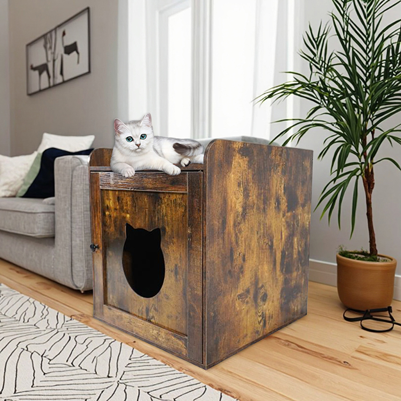 Kapalı yan masa çöp dolabı mobilya tarzı kedi kafes Kapalı yan masa çöp dolabı mobilya tarzı kedi kafes