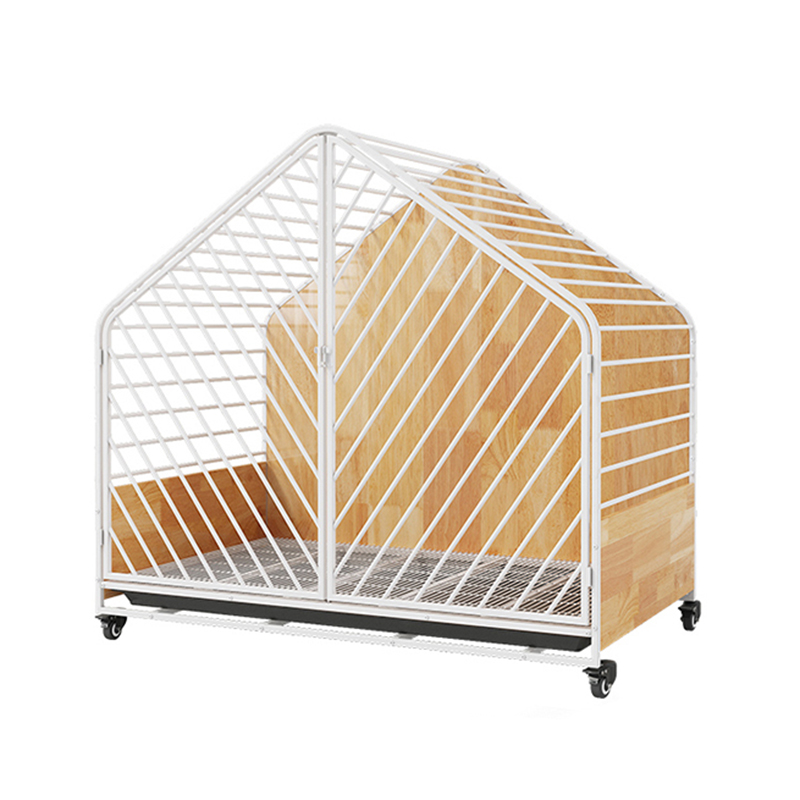 Büyük ahşap çelik kapalı köpek kafesi